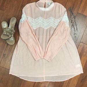 Tassels N Lace Soft Pink Lace Dress Sz 8